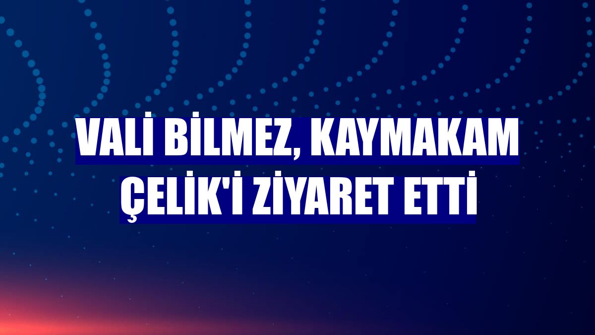 Vali Bilmez, Kaymakam Çelik'i ziyaret etti
