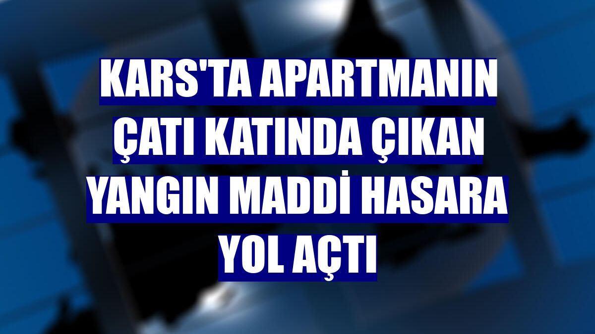 Kars'ta apartmanın çatı katında çıkan yangın maddi hasara yol açtı