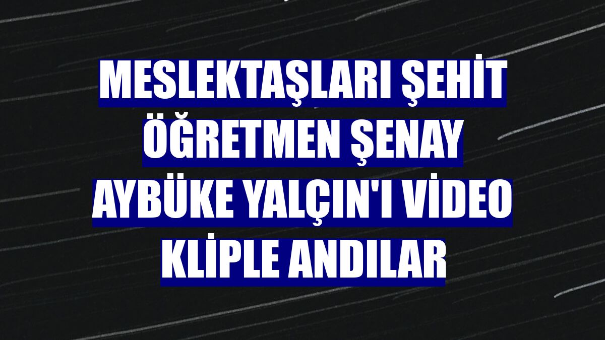 Meslektaşları şehit öğretmen Şenay Aybüke Yalçın'ı video kliple andılar