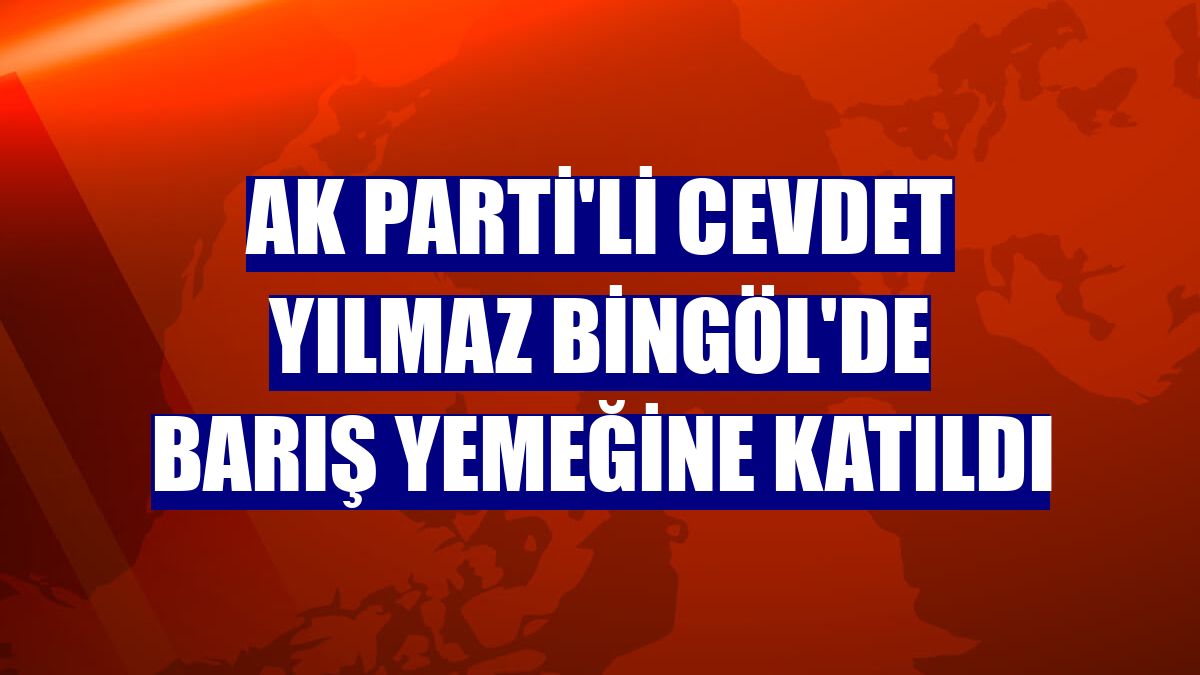 AK Parti'li Cevdet Yılmaz Bingöl'de barış yemeğine katıldı
