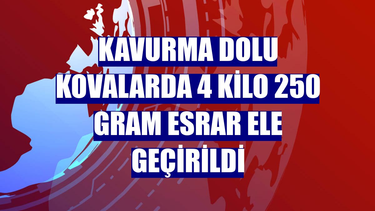 Kavurma dolu kovalarda 4 kilo 250 gram esrar ele geçirildi