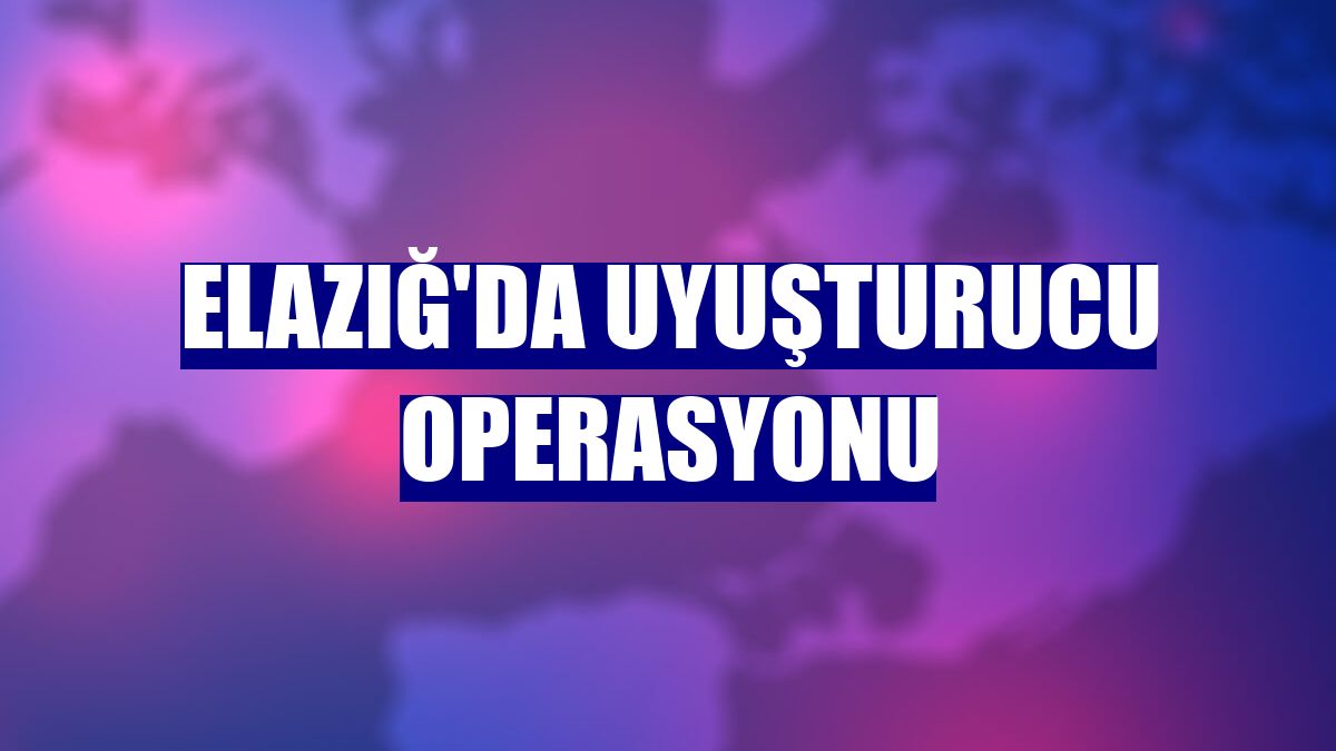 Elazığ'da uyuşturucu operasyonu