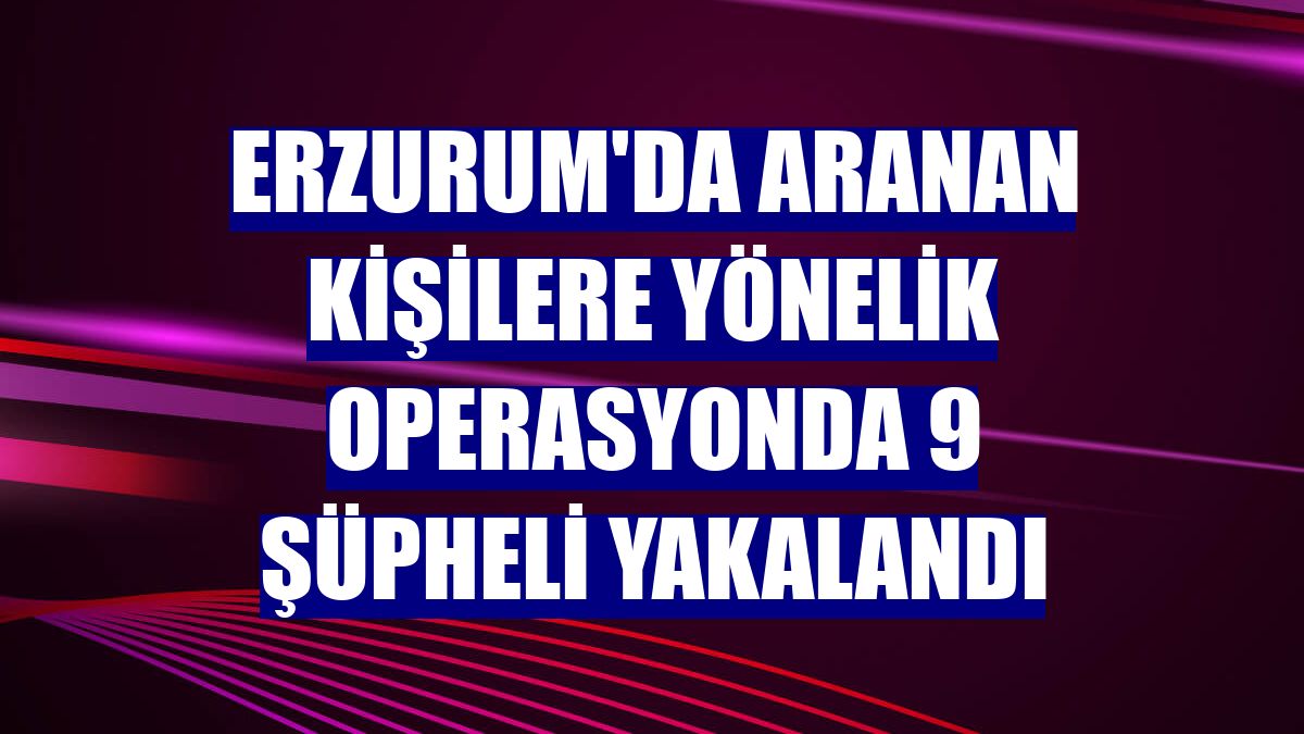 Erzurum'da aranan kişilere yönelik operasyonda 9 şüpheli yakalandı