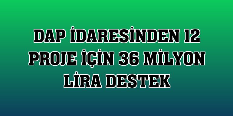 DAP İdaresinden 12 proje için 36 milyon lira destek