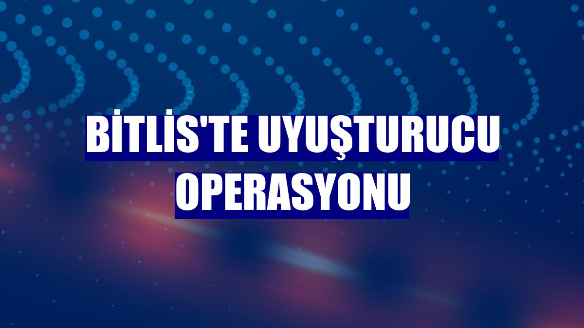 Bitlis'te uyuşturucu operasyonu
