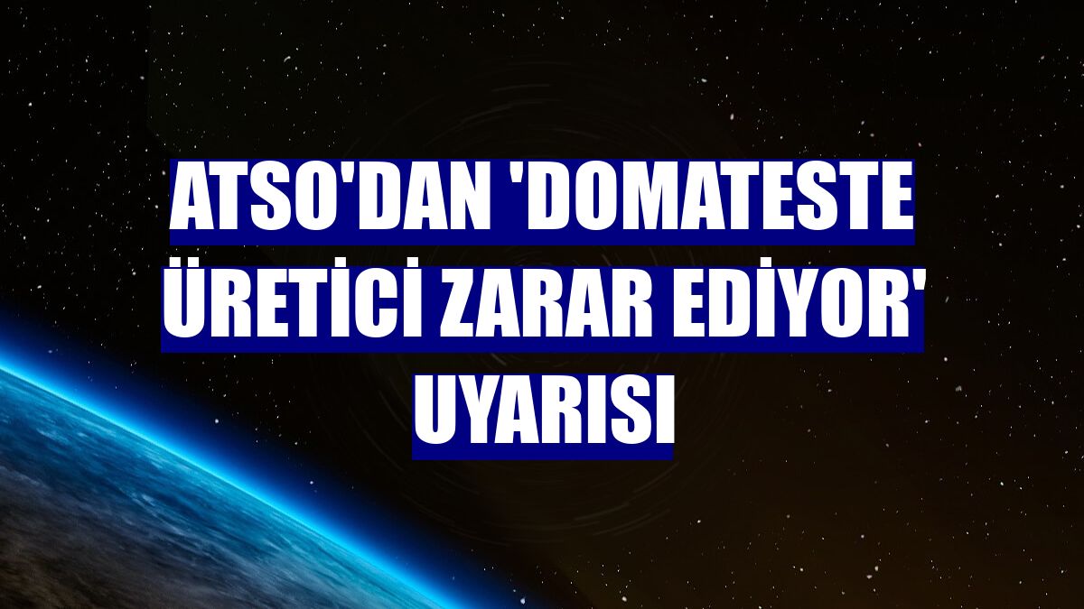 ATSO'dan 'Domateste üretici zarar ediyor' uyarısı