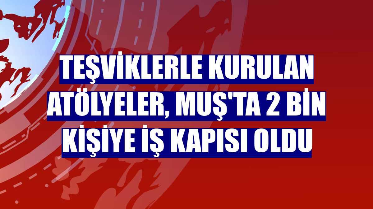 Teşviklerle kurulan atölyeler, Muş'ta 2 bin kişiye iş kapısı oldu