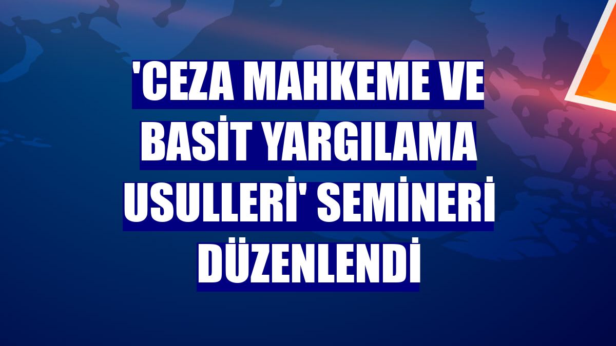 'Ceza Mahkeme ve Basit Yargılama Usulleri' semineri düzenlendi