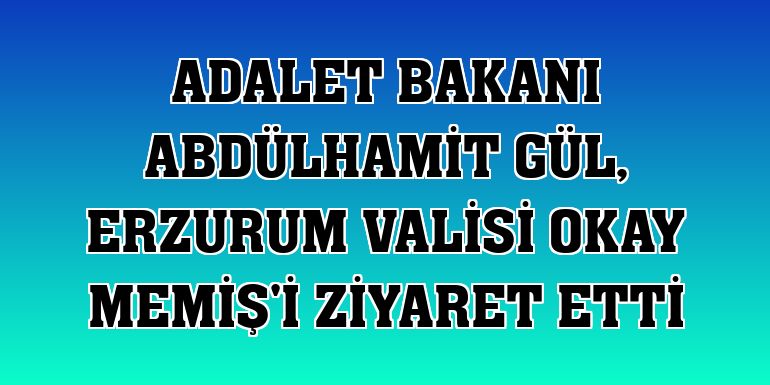 Adalet Bakanı Abdülhamit Gül, Erzurum Valisi Okay Memiş'i ziyaret etti