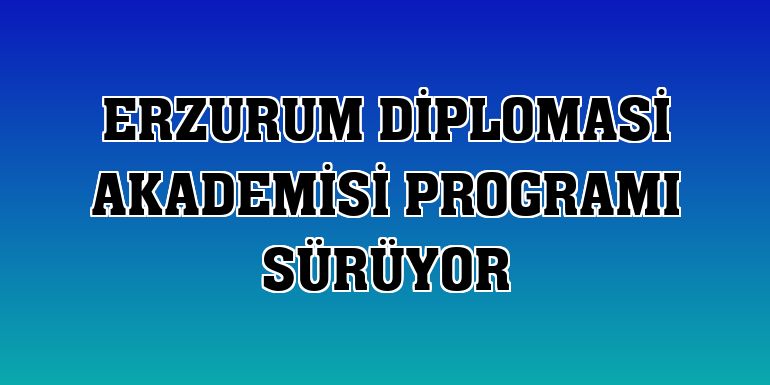 Erzurum Diplomasi Akademisi programı sürüyor