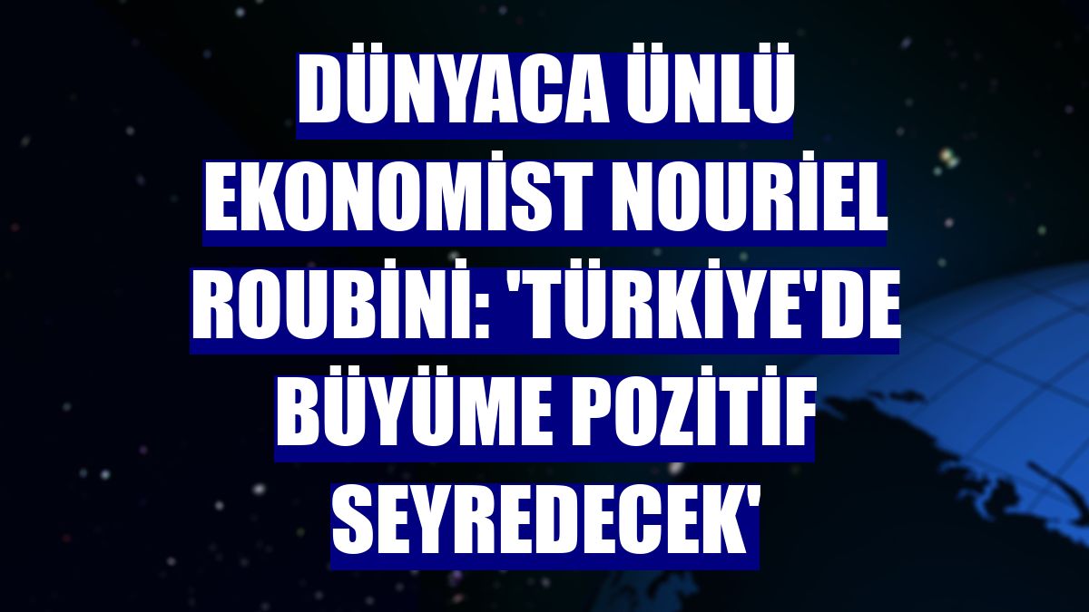 Dünyaca ünlü ekonomist Nouriel Roubini: 'Türkiye'de büyüme pozitif seyredecek'