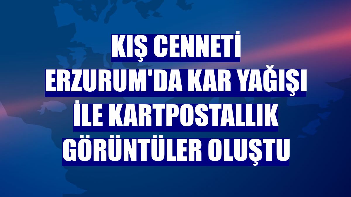 Kış cenneti Erzurum'da kar yağışı ile kartpostallık görüntüler oluştu