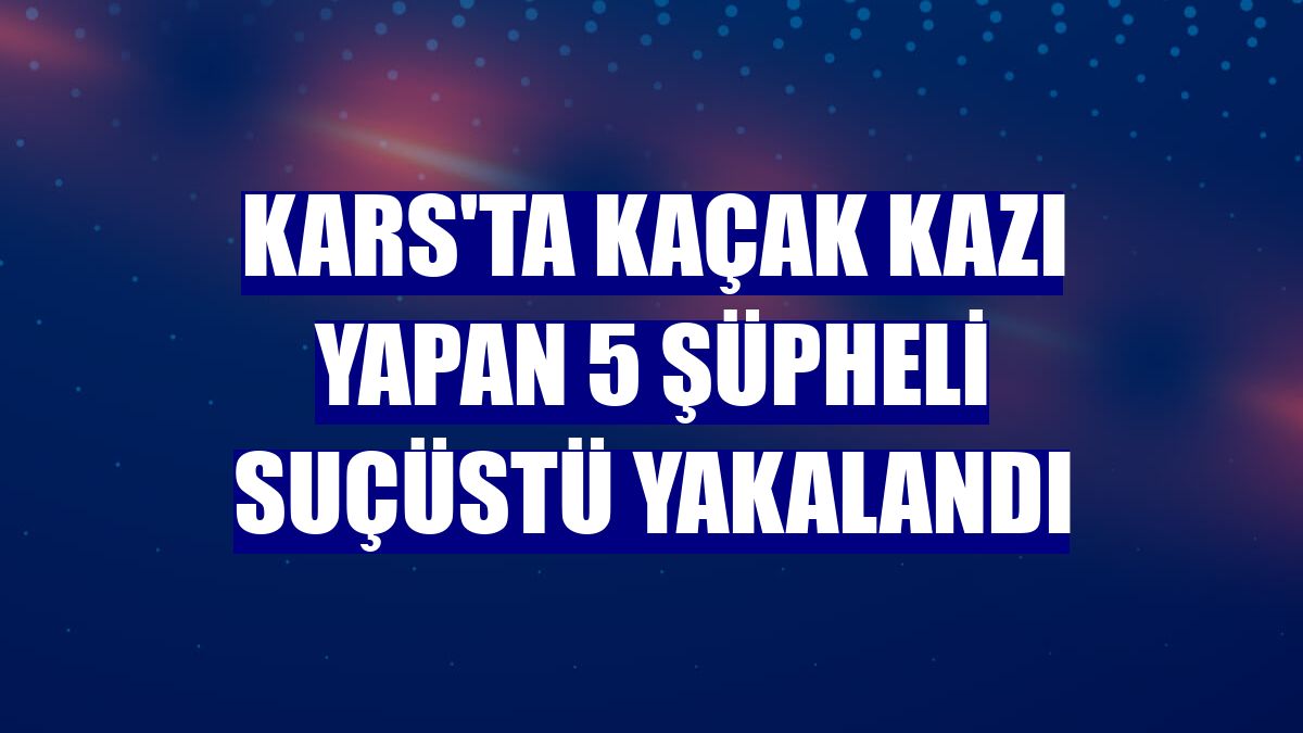 Kars'ta kaçak kazı yapan 5 şüpheli suçüstü yakalandı