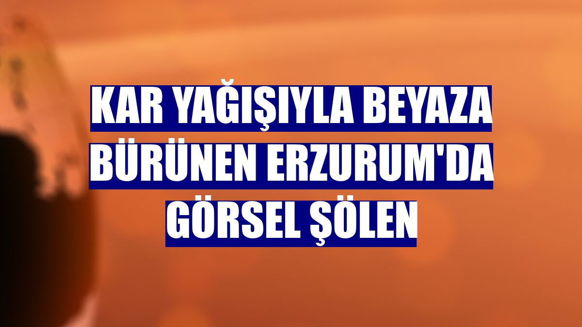 Kar yağışıyla beyaza bürünen Erzurum'da görsel şölen