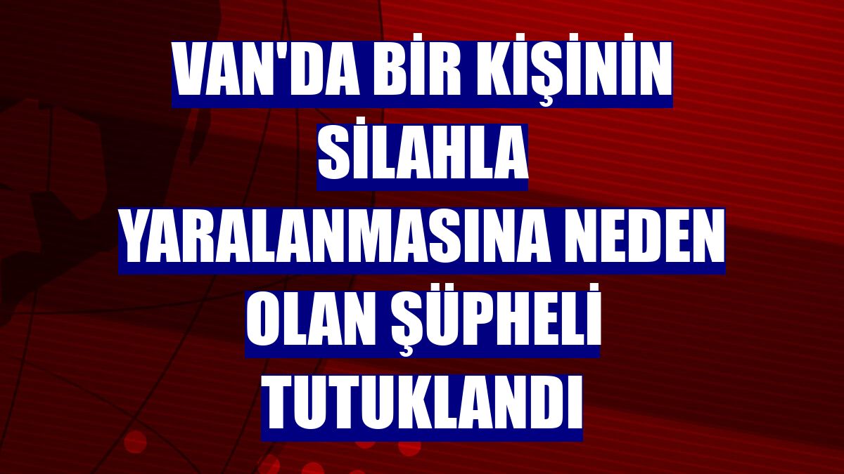 Van'da bir kişinin silahla yaralanmasına neden olan şüpheli tutuklandı