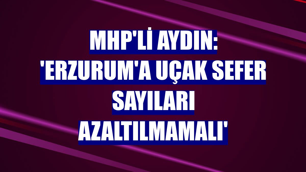 MHP'li Aydın: 'Erzurum'a uçak sefer sayıları azaltılmamalı'
