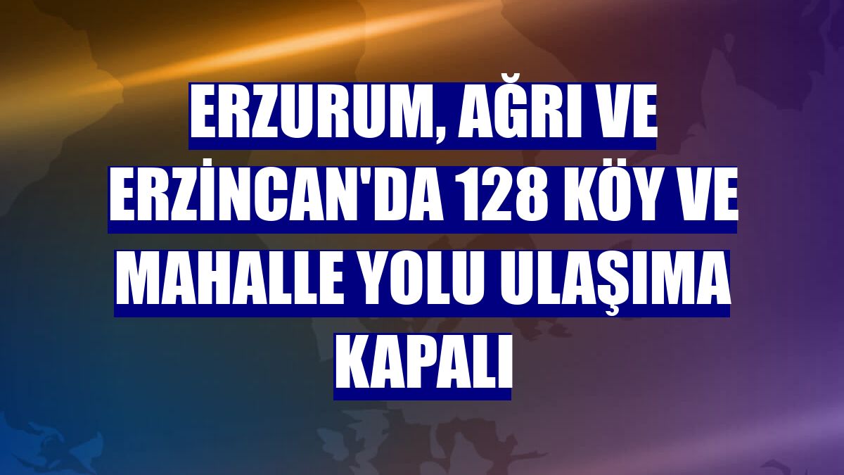 Erzurum, Ağrı ve Erzincan'da 128 köy ve mahalle yolu ulaşıma kapalı