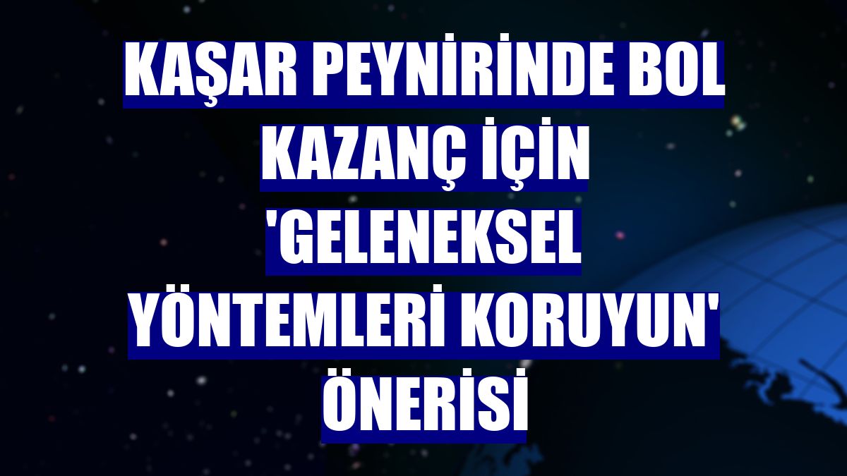 Kaşar peynirinde bol kazanç için 'geleneksel yöntemleri koruyun' önerisi