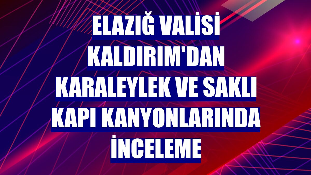 Elazığ Valisi Kaldırım'dan Karaleylek ve Saklı Kapı kanyonlarında inceleme