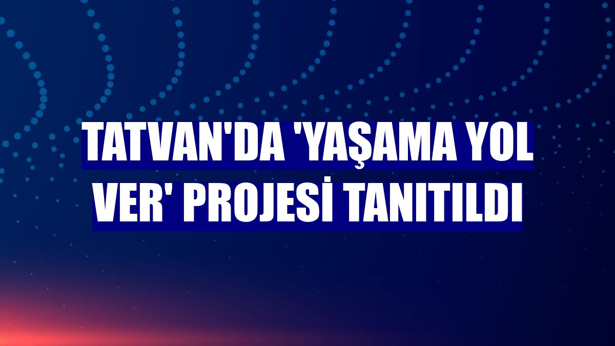 Tatvan'da 'Yaşama Yol Ver' projesi tanıtıldı