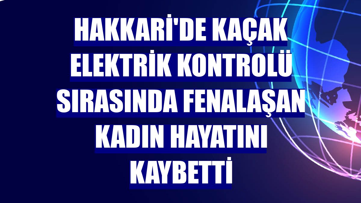 Hakkari'de kaçak elektrik kontrolü sırasında fenalaşan kadın hayatını kaybetti