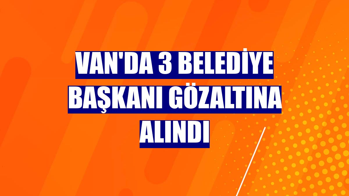Van'da 3 belediye başkanı gözaltına alındı