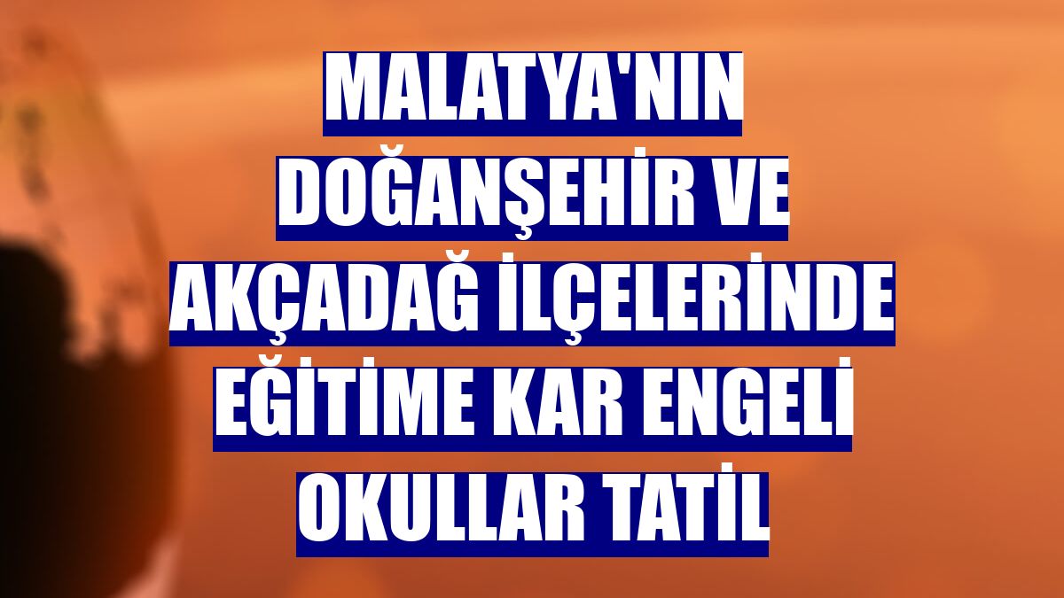 Malatya'nın Doğanşehir ve Akçadağ ilçelerinde eğitime kar engeli okullar tatil