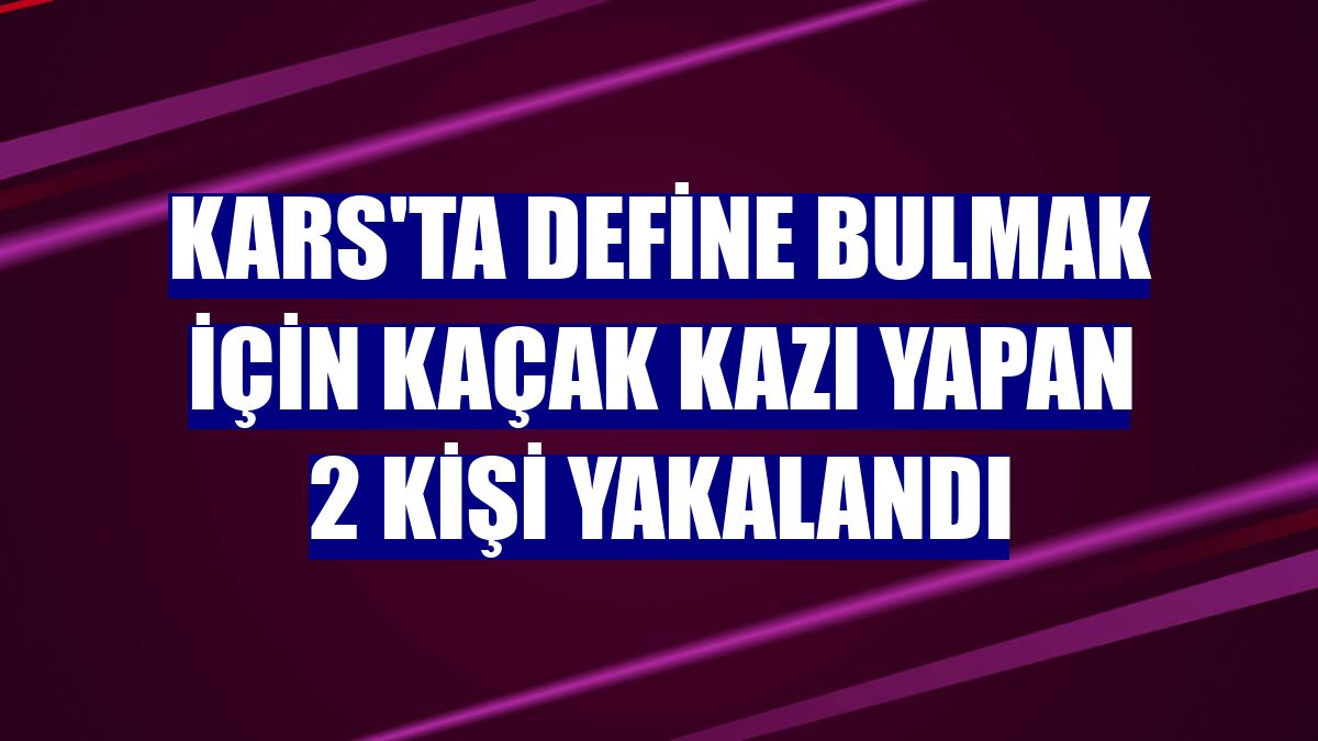 Kars'ta define bulmak için kaçak kazı yapan 2 kişi yakalandı