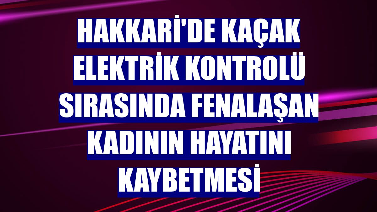 Hakkari'de kaçak elektrik kontrolü sırasında fenalaşan kadının hayatını kaybetmesi