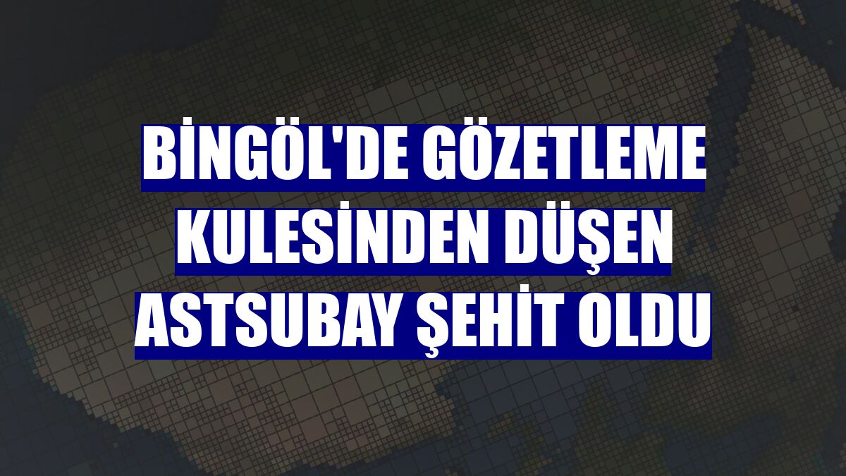 Bingöl'de gözetleme kulesinden düşen astsubay şehit oldu