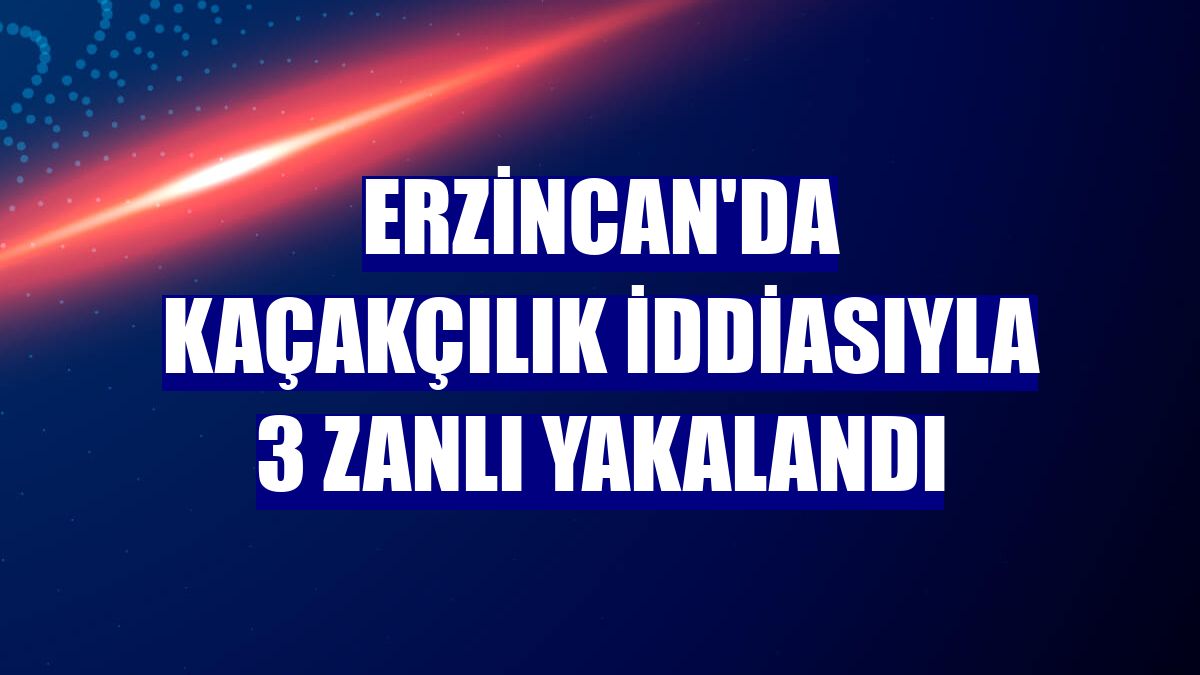 Erzincan'da kaçakçılık iddiasıyla 3 zanlı yakalandı