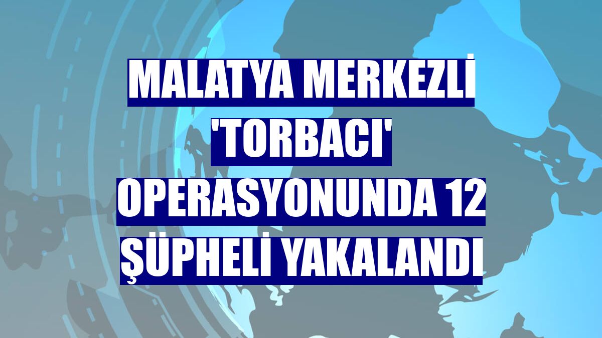 Malatya merkezli 'torbacı' operasyonunda 12 şüpheli yakalandı