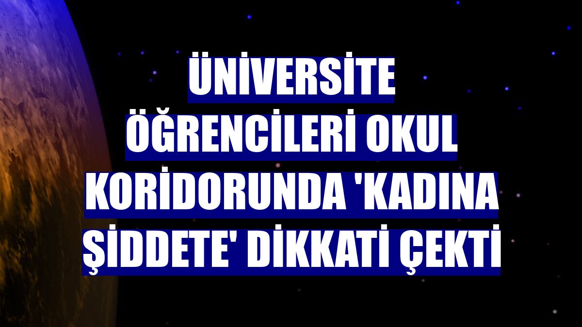 Üniversite öğrencileri okul koridorunda 'kadına şiddete' dikkati çekti