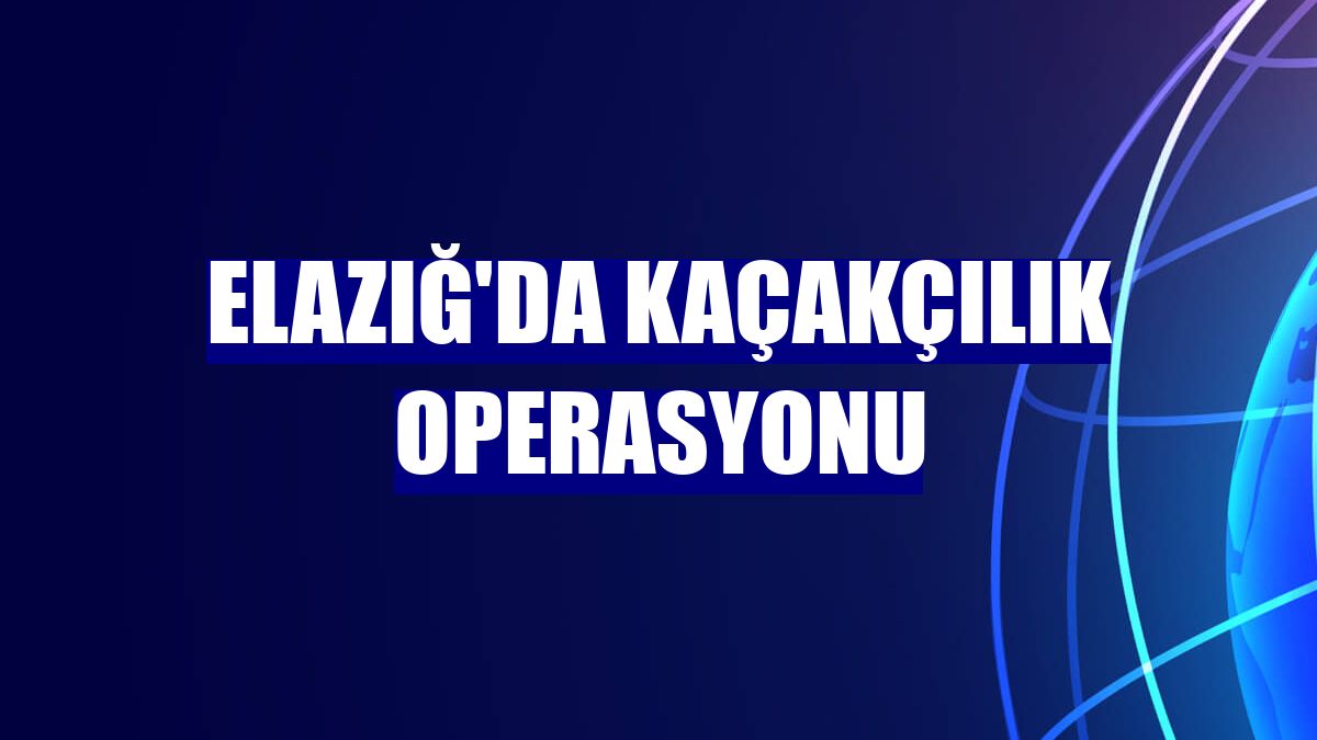 Elazığ'da kaçakçılık operasyonu