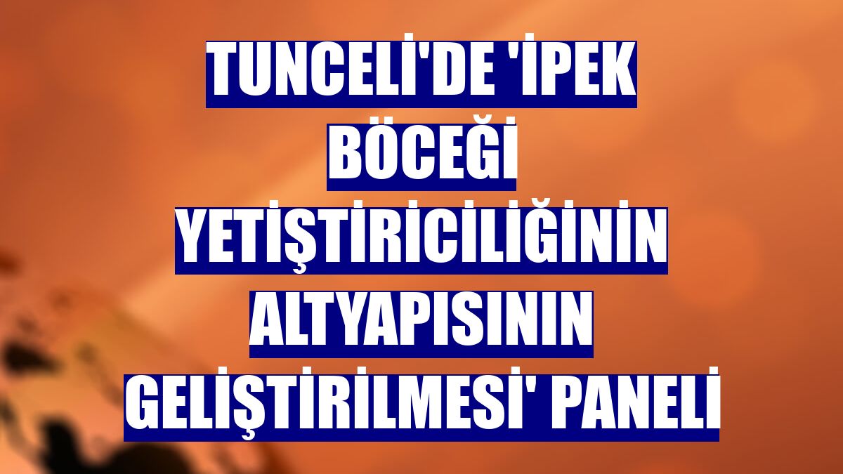 Tunceli'de 'İpek Böceği Yetiştiriciliğinin Altyapısının Geliştirilmesi' paneli