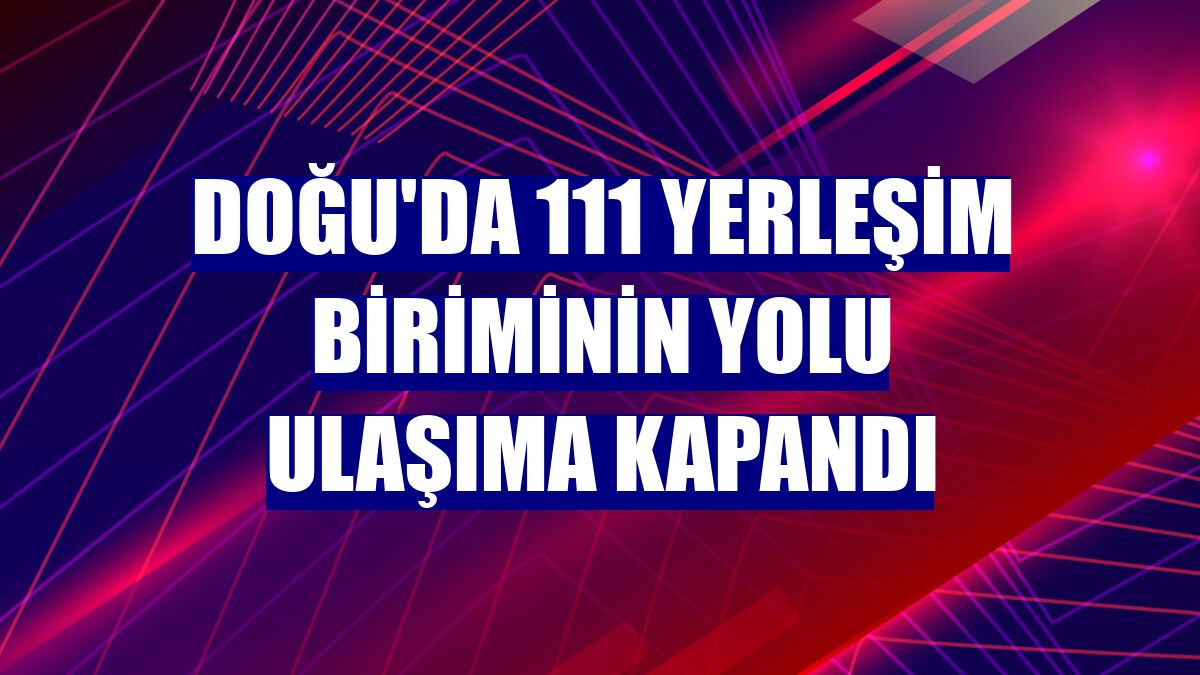 Doğu'da 111 yerleşim biriminin yolu ulaşıma kapandı