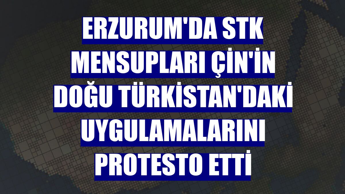 Erzurum'da STK mensupları Çin'in Doğu Türkistan'daki uygulamalarını protesto etti
