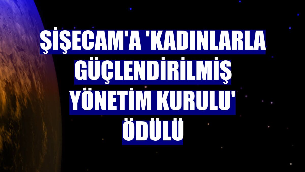 Şişecam'a 'Kadınlarla Güçlendirilmiş Yönetim Kurulu' ödülü