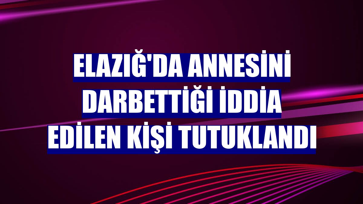 Elazığ'da annesini darbettiği iddia edilen kişi tutuklandı