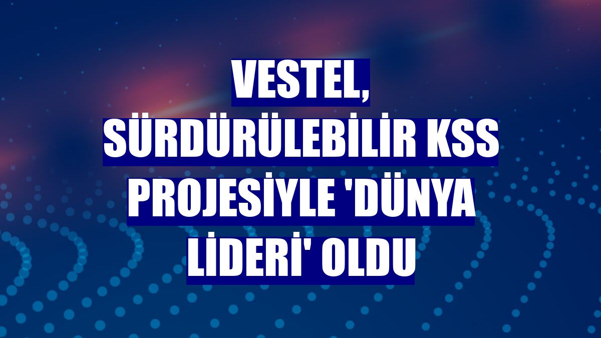 Vestel, sürdürülebilir KSS projesiyle 'Dünya Lideri' oldu