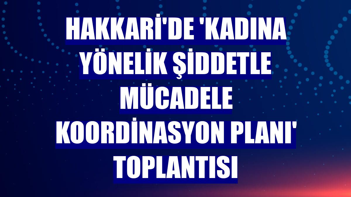 Hakkari'de 'Kadına Yönelik Şiddetle Mücadele Koordinasyon Planı' toplantısı