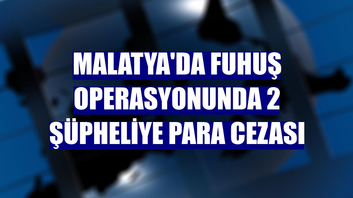 Malatya'da fuhuş operasyonunda 2 şüpheliye para cezası