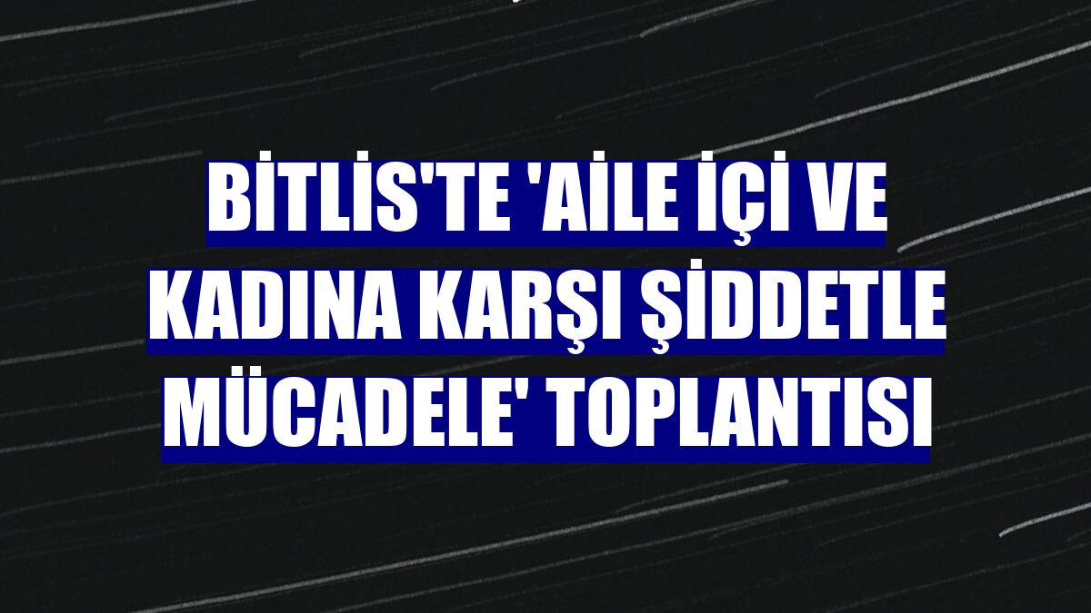 Bitlis'te 'Aile İçi ve Kadına Karşı Şiddetle Mücadele' toplantısı