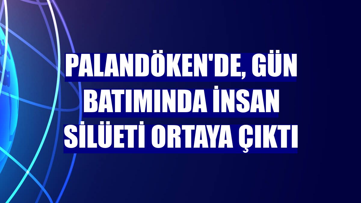 Palandöken'de, gün batımında insan silüeti ortaya çıktı