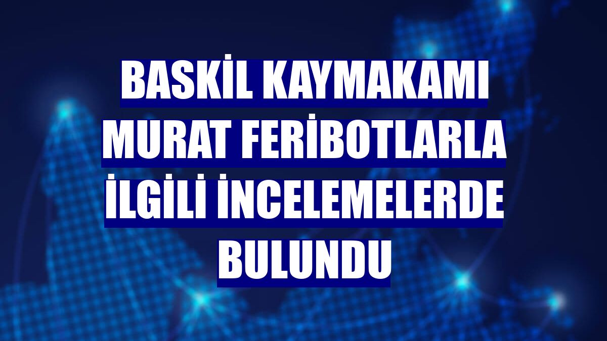 Baskil Kaymakamı Murat feribotlarla ilgili incelemelerde bulundu