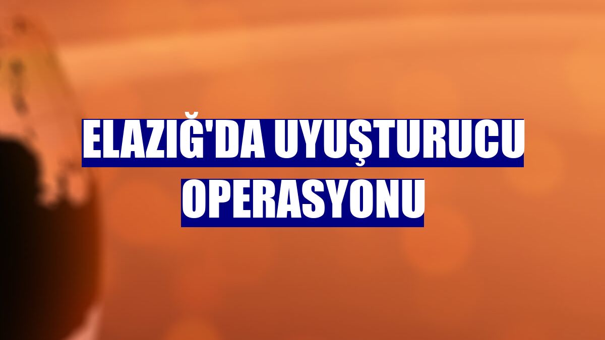 Elazığ'da uyuşturucu operasyonu