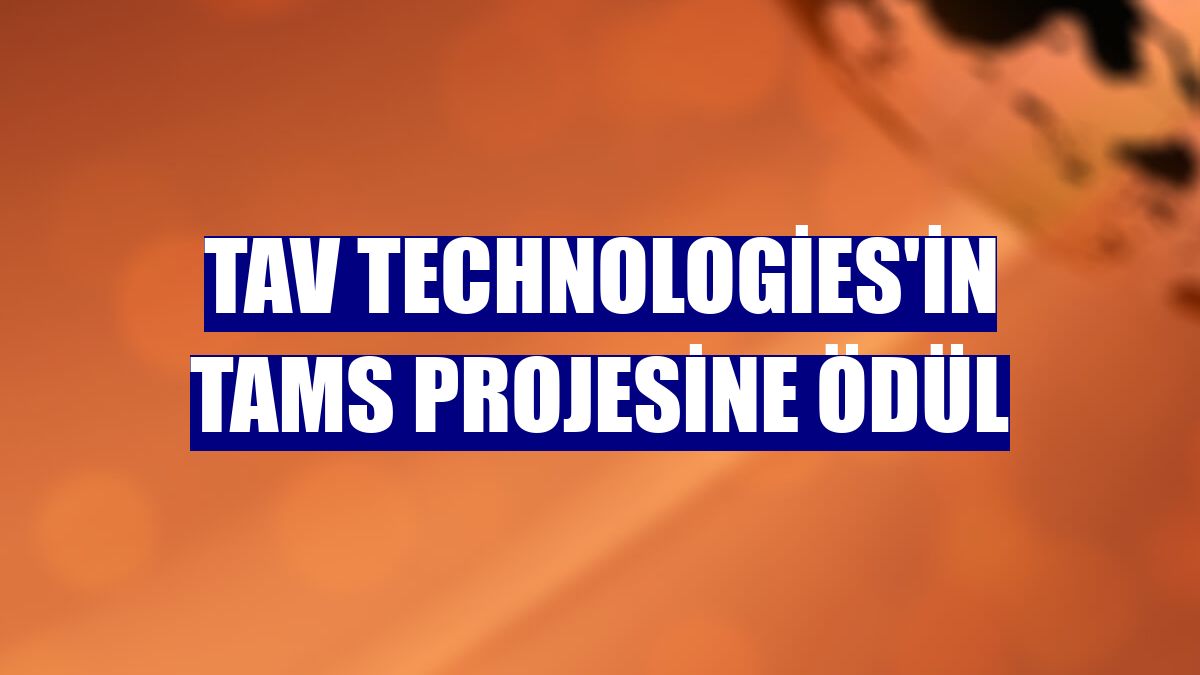 TAV Technologies'in TAMS projesine ödül