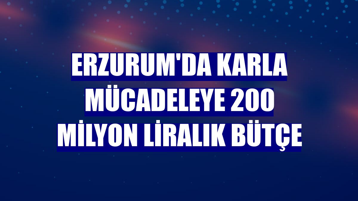 Erzurum'da karla mücadeleye 200 milyon liralık bütçe