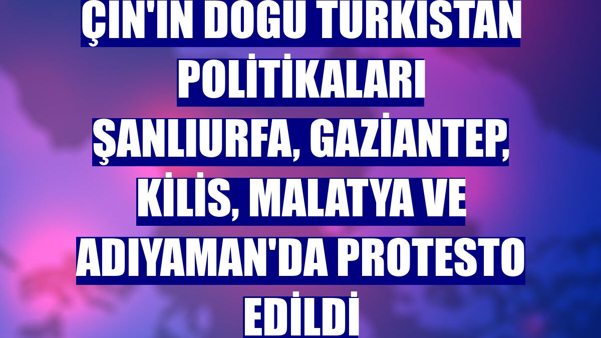 Çin'in Doğu Türkistan politikaları Şanlıurfa, Gaziantep, Kilis, Malatya ve Adıyaman'da protesto edildi