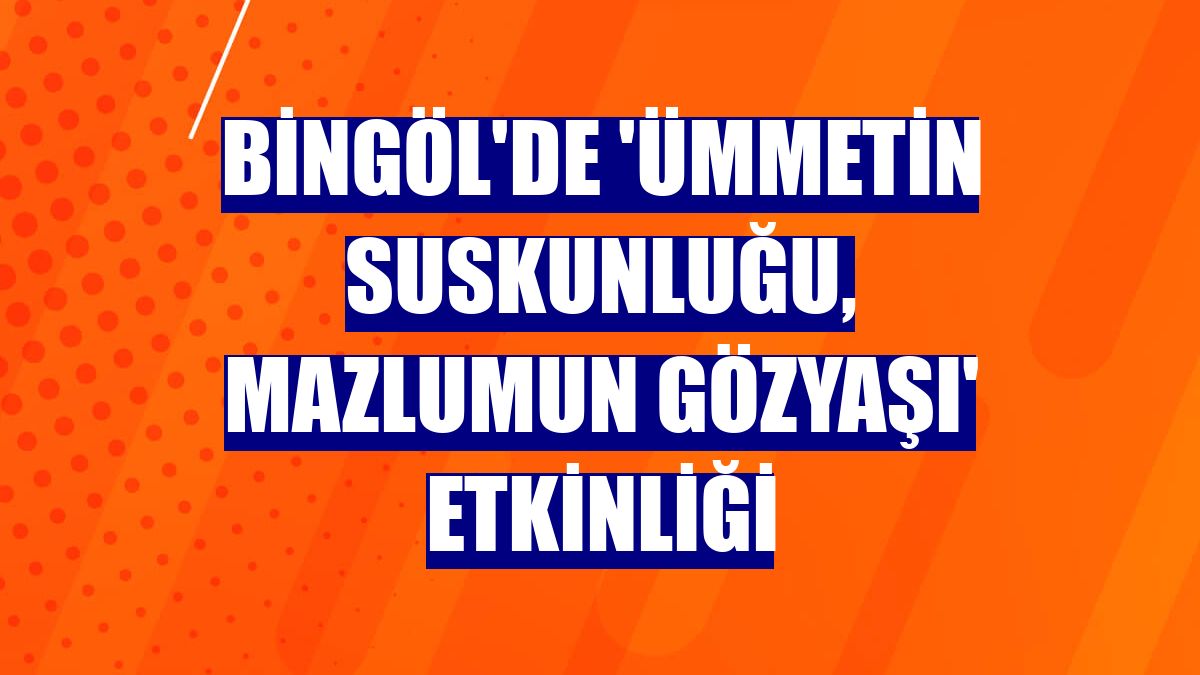 Bingöl'de 'Ümmetin suskunluğu, mazlumun gözyaşı' etkinliği